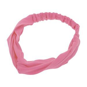 Simple Solid Elastic Cross Headwrap Light Rose Red